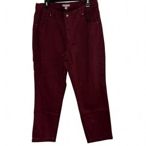 JESSICA LONDON BURGUNDY EDGY TRENDY JEANS SIZE 16W PETITE